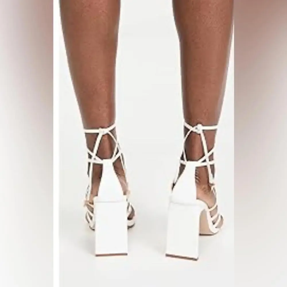 SCHUTZ White Strappy Block Heels - Picture 5 of 6
